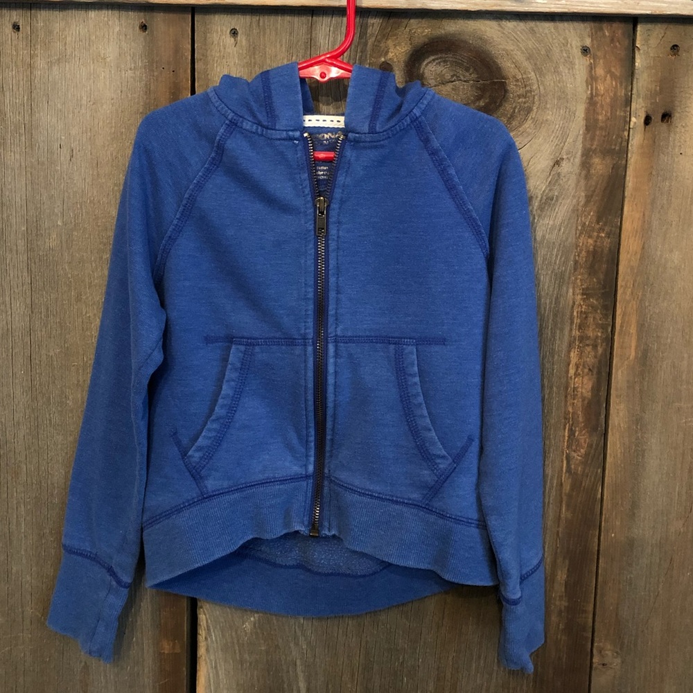 Arizona Jean Company Heather Blue High Low Full Zipper Hooded Sweatshirt M 7 8